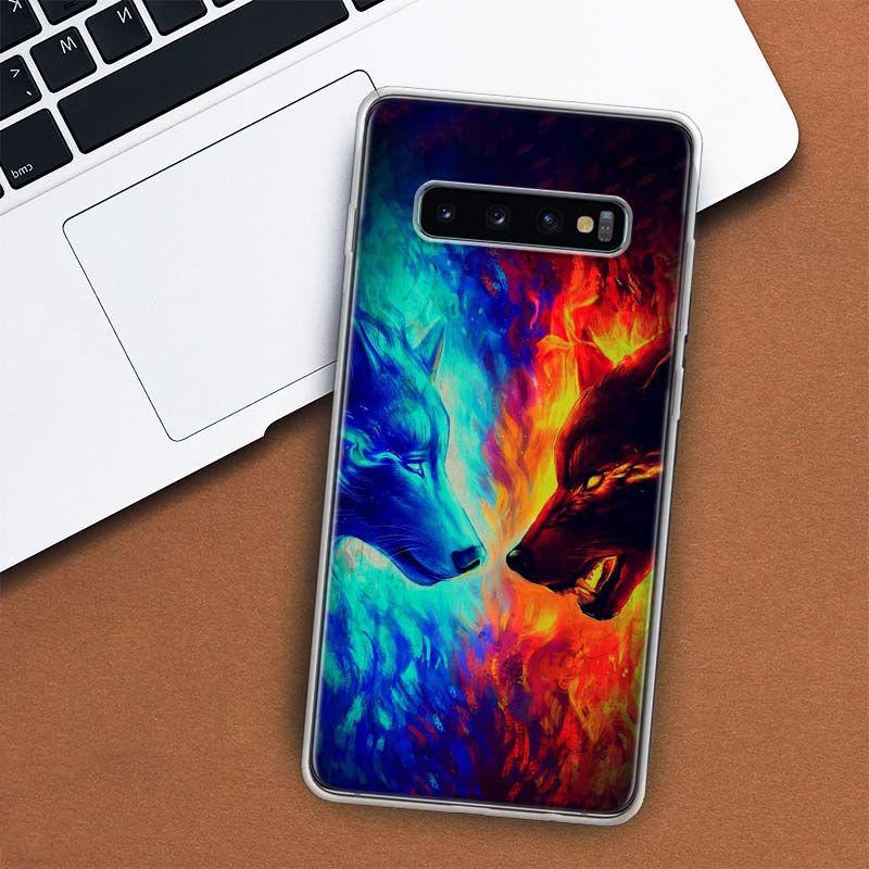Звездный Животный Волк Ледяной Чехол для Телефона Samsung Galaxy M21 M12 M31S M32 M51 M52 Note 20 Ulte 10 Plus 9 8 J4 J6 + J8 M11 F52 F62