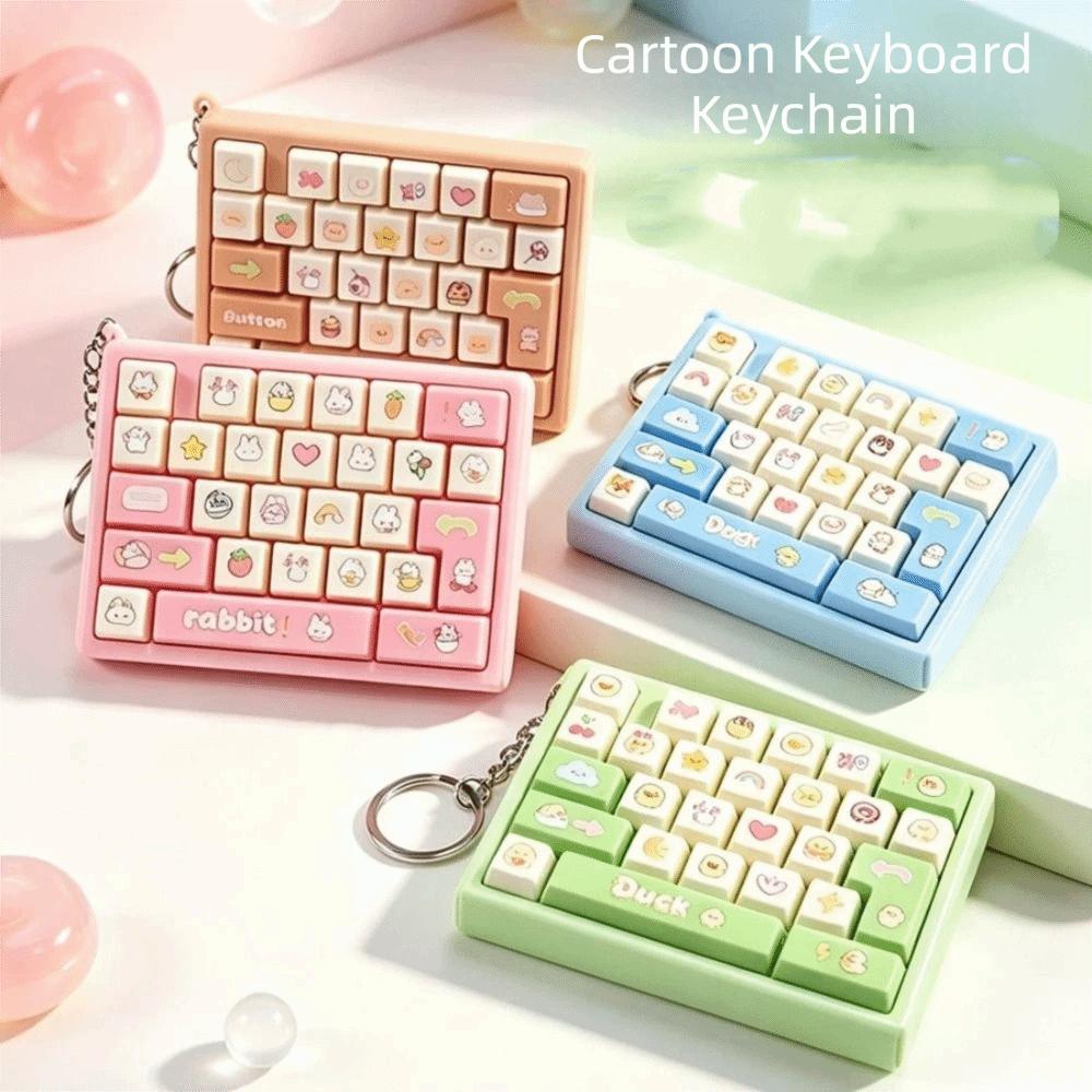 Cute Design Decompression Button Toy Creative Style Keyboard Keychain Popular Pendant