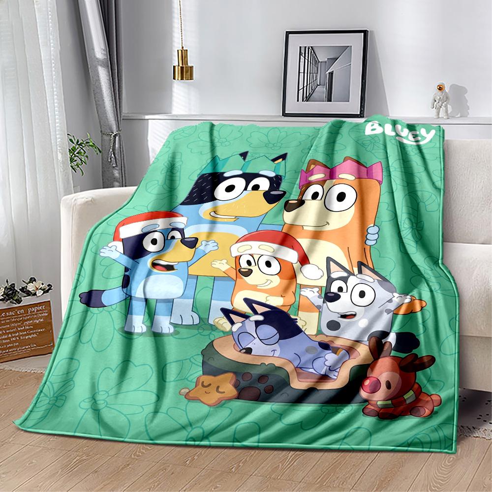 Bluey's Colorful Friends Blanket Comfortable Great for Office Chair Picnics Four Seasons Universal Stylish Decor