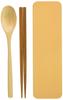 Набор ложка и палочки для еды Tatsumiya, выдвижной магеваппа, сделано в Японии, бежевый, 18 см &