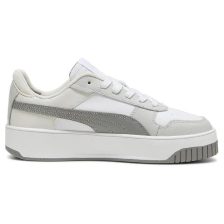 Puma Carina Street Leather Fashion Casual Durable Low-Top Sneakers Women Sneaker White Gray 389390-20