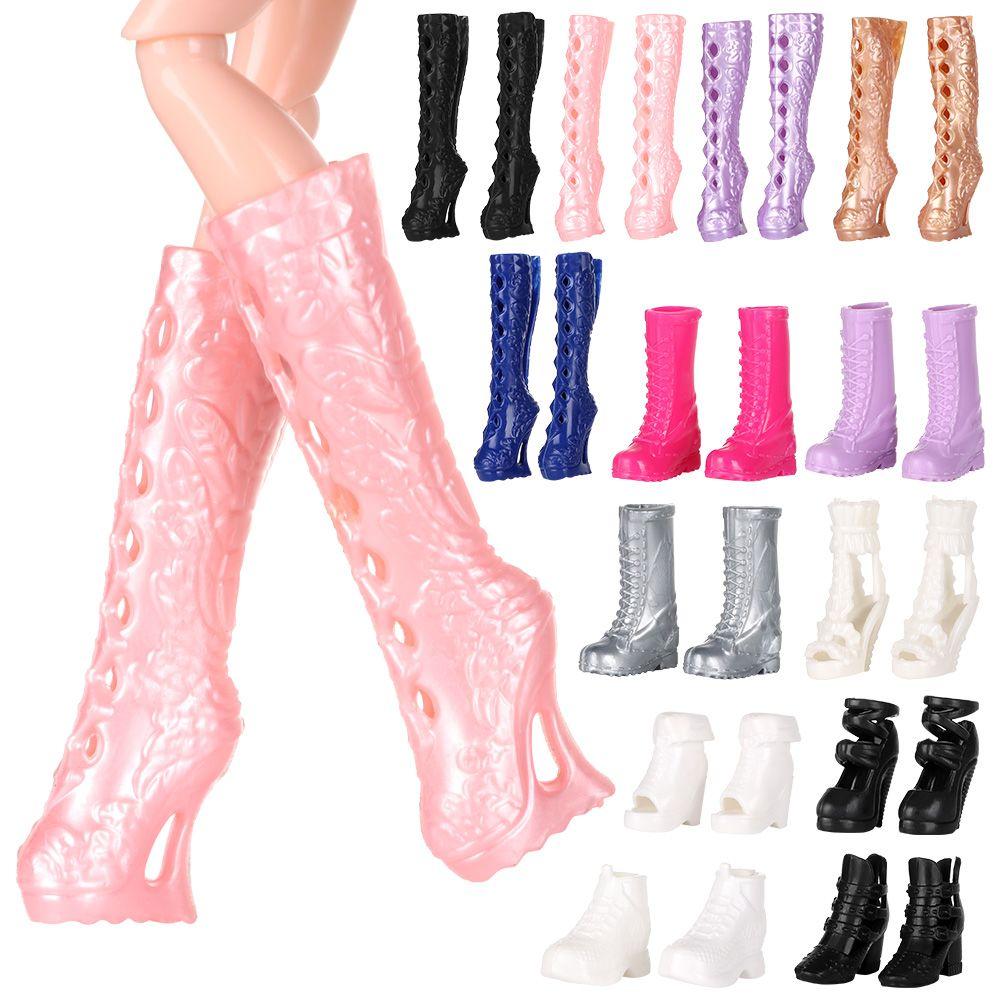 Plastic Female Fashion Doll Shoes Socks Accessories Long Knees Boots Hero Dolls Boot