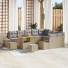 VidaXL 12-piece Garden Sofa Set Beige Poly Rattan, Modern Sofa Set for Garden and Terrace 3362822