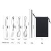 Креативный складной дизайн, портативный набор столовых приборов для пикника на открытом воздухе, складная ложка для салата из нержавеющей стали, вилка, палочки для еды, кухонные принадлежности
