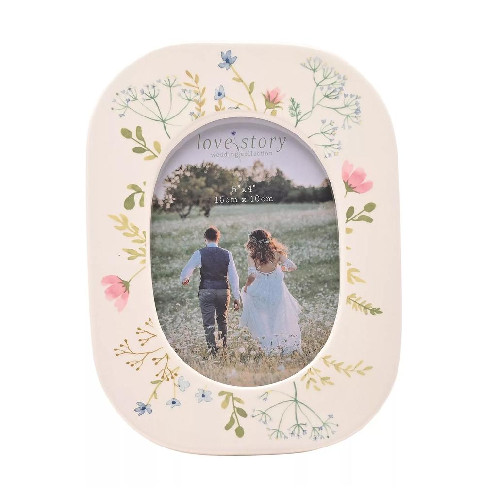 Celebrations Love Story Ceramic Oval Single Photo Frame