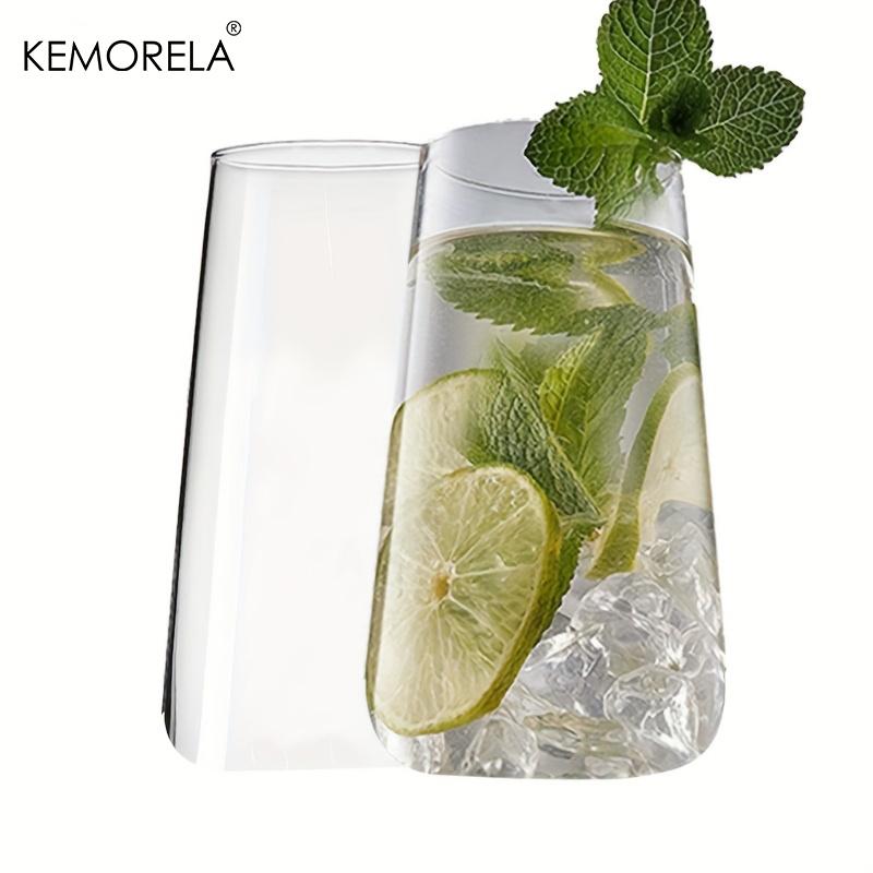 KEMORELA Стаканы для воды 1/2/4 шт. Тонкие стаканы хайбол Прозрачные высокие стаканы Чашки для воды, сока, напитков и коктейлей Можно мыть в посудомоечной машине