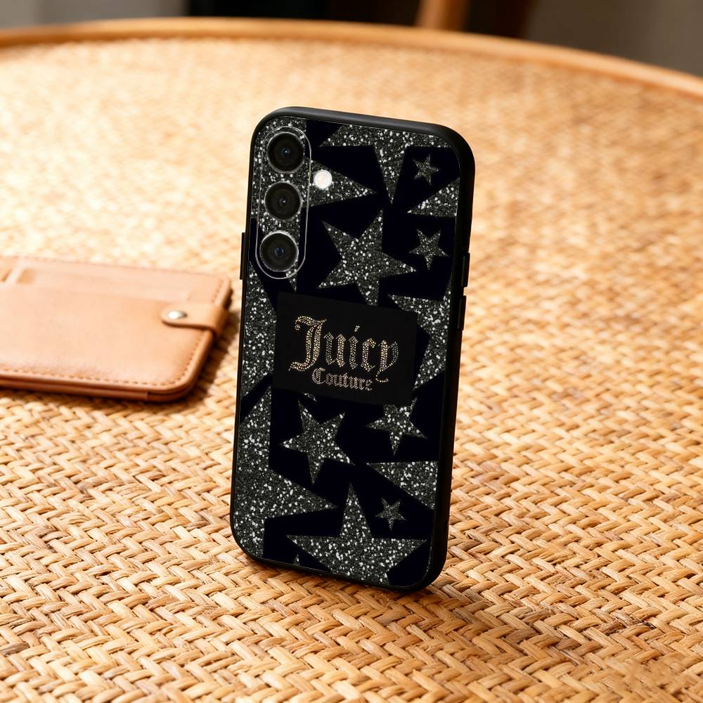 Розовый чехол для телефона J-Juicys C-Coutures для Samsung A73, A21s, A22, A31, A32, A52, A53, A71, A80, Мягкий черный корпус