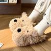 Fashion Women Fluffy Soft Sole Home Slippers Winter Casual Indoor Cartoon Puppy Cotton Slippers Woman Non Slip Flat Heels House Slides
