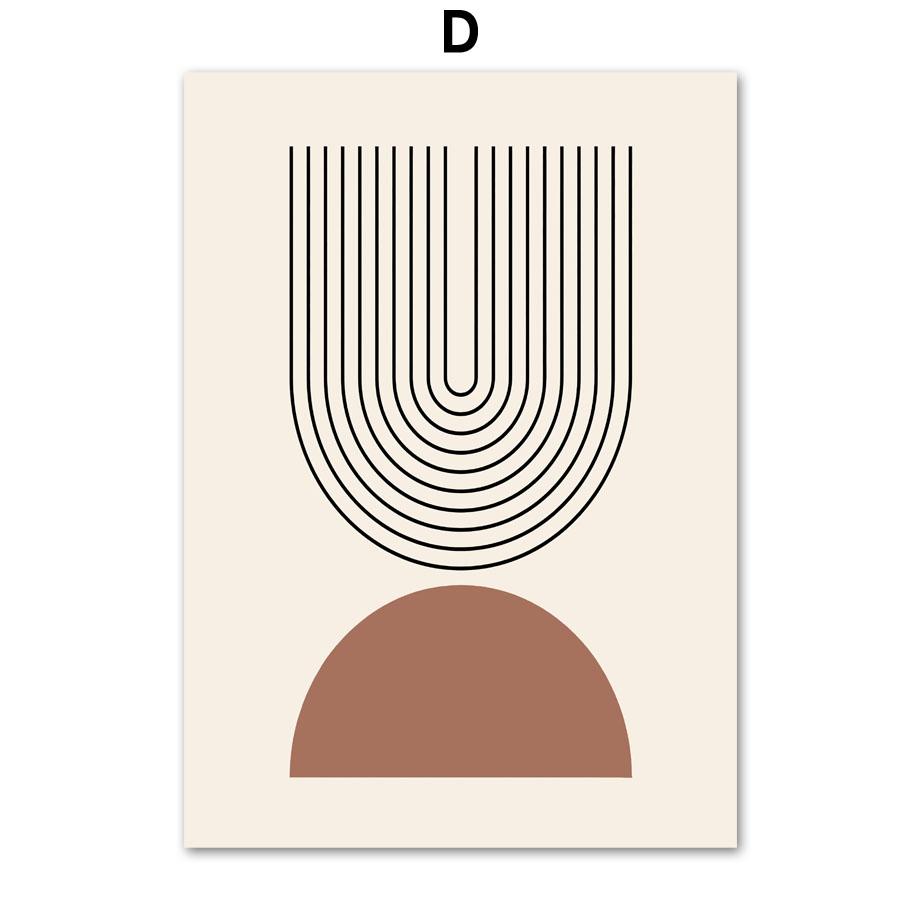 Бохо абстрактная геометрическая линия ваза с листьями настенная живопись на холсте плакаты на скандинавскую тему и принты винтажные картины для декора гостиной
