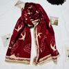 New Xiangyun Swallow Jacquard Warm Shawl for Women Autumn and Winter Thickened Warm Double Sided Different Color Scarf