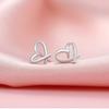 Cold Wind Peach Heart Anti-allergic Silver Needle Women's Simple Heart Earrings