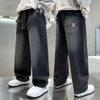 Boys' 2025 Fleece-Lined Straight-Leg Jeans: Trendy Spring/Autumn Style for Kids