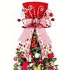 Christmas Celebration Green Foldable Hat Festive Accessory Cheerful Decoration Versatile Usage Cute Bow Ribbons