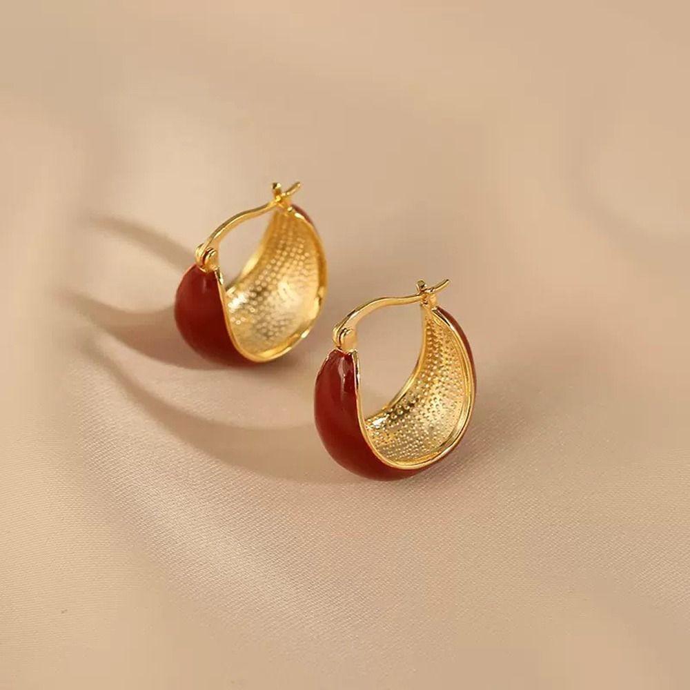 U Shape Fashion Jewelry Korean Style Earrings Girl Stud Earrings Women Round Earrings Ear Buckle