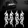 TOMALL 4 Pcs 19cm Flame Reflective Sticker for Car Flame Racing Sports Stripe Decal for Golf Cart Vinyl Waterproof Decal Decoration for Car Body Side