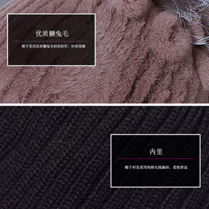 Шапка из меха кролика, женская зимняя мода, универсальная, теплая, зимняя защита для ушей, шарф из меха кролика Рекс, комплект из двух предметов, меховой костюм из меха
