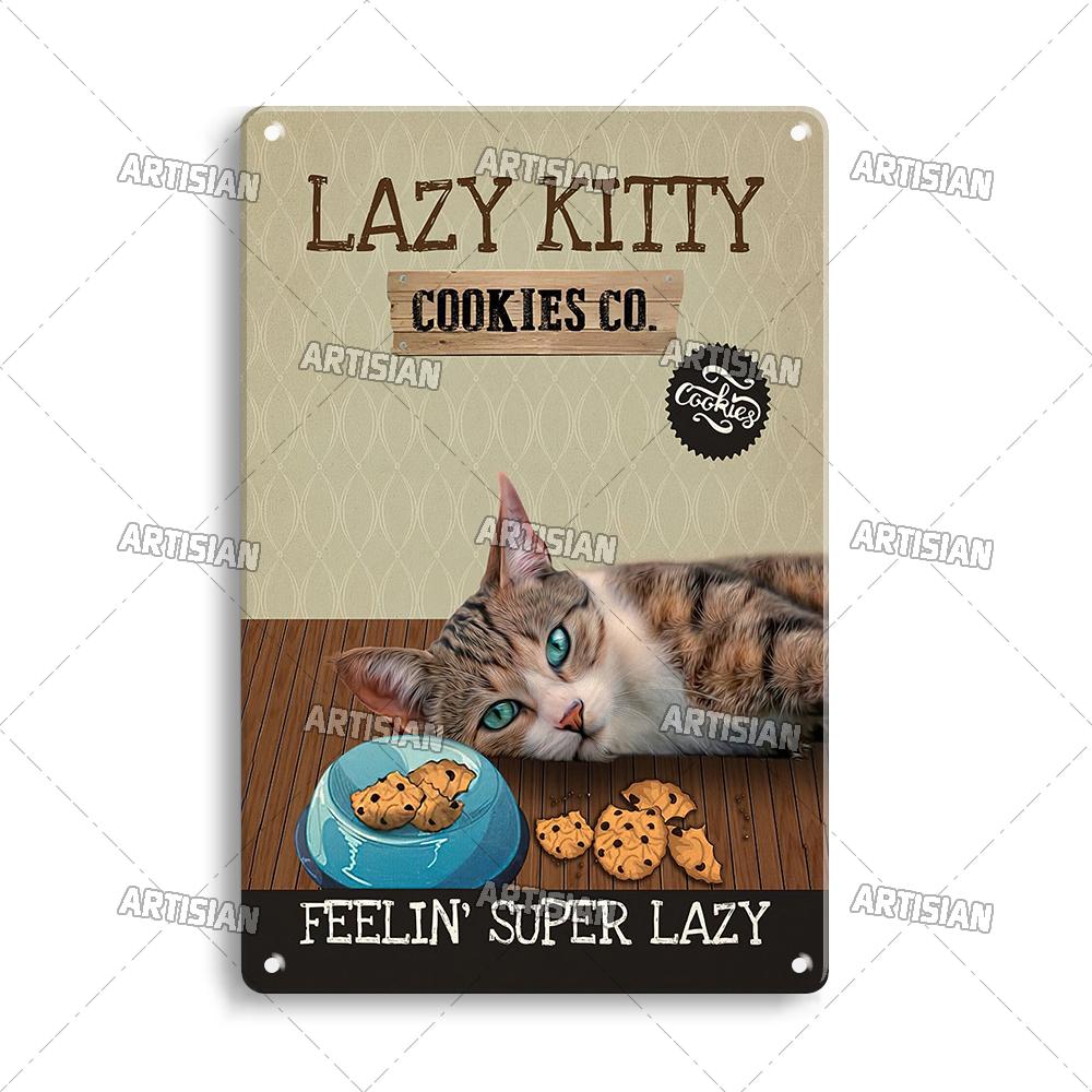 Артизан Кот Ретро Металлический Знак Забавный Питомец Винтажный Знак Декоративная Жестяная Табличка Гараж Бар Паб Клуб Кухня Дом Человек Пещера Настенный Декор