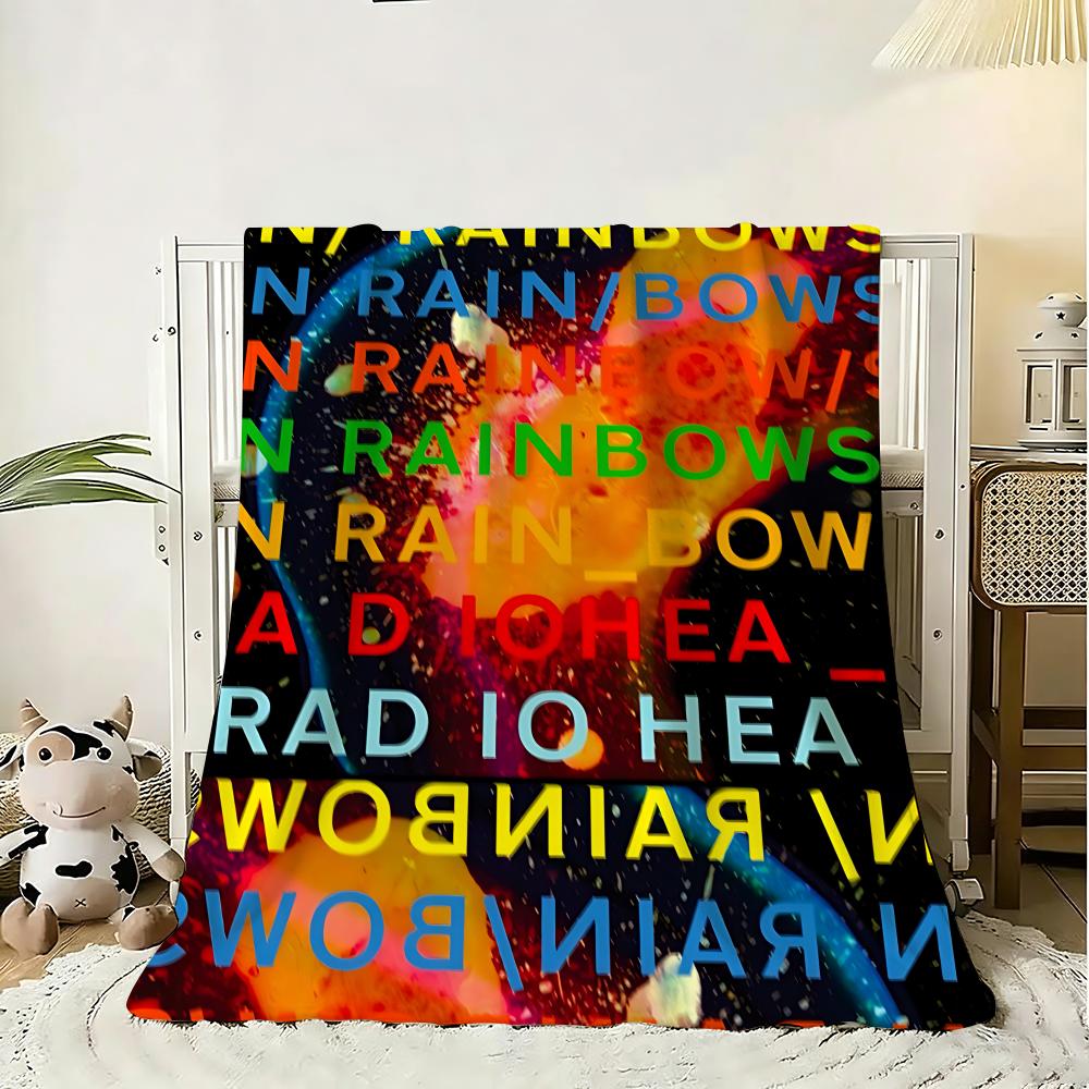 Art Rock Band Radiohead Music Throw 240g Flannel Blanket Lightweight Soft Skin-friendly Summer Thin Throw Blanket