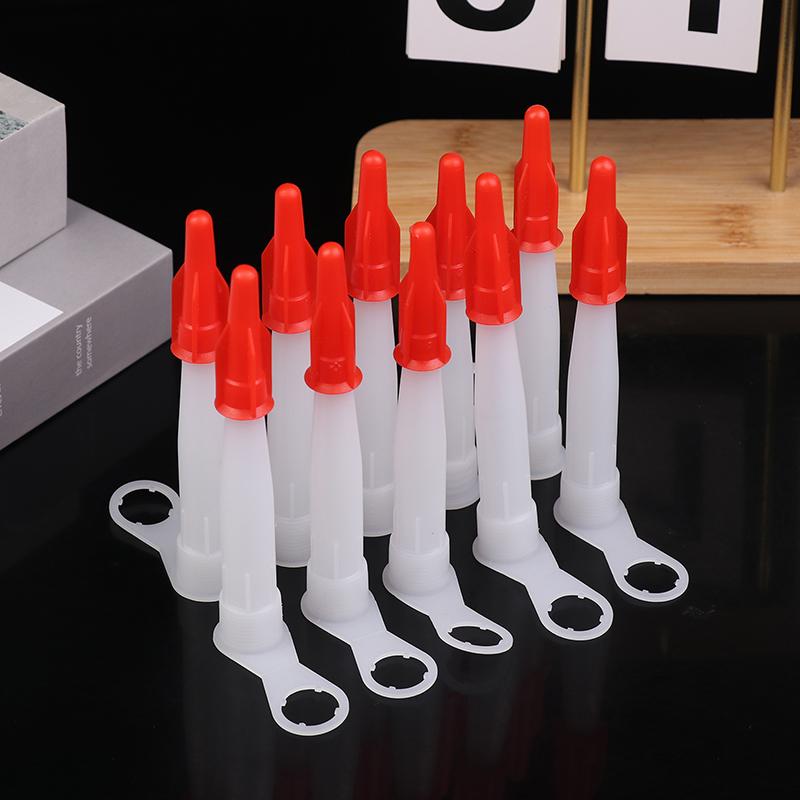 10Pcs Spare Silicone Nozzle Sealant Tool Kit Re-Sealable Mastic Cartridge Spare Nozzles Screw Cover For Caulking Pipes