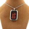 Stones and Minerals. Raw Spinel Necklace. Rectangular Model with Cut Sides.