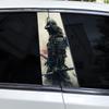 2 шт. Наклейка на автомобиль Самурайский воин Наклейка на стойку B автомобиля Водонепроницаемая наклейка DIY Накладка на стойку двери автомобиля Наклейка от царапин
