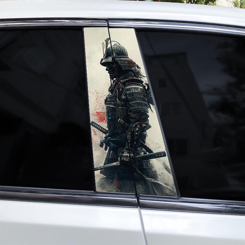 2 шт. Наклейка на автомобиль Самурайский воин Наклейка на стойку B автомобиля Водонепроницаемая наклейка DIY Накладка на стойку двери автомобиля Наклейка от царапин