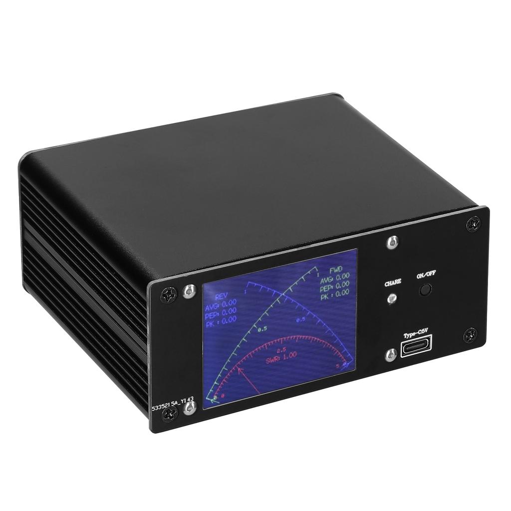 Full Touchscreen Shortwave Power Meter Portable Standing Waves Meter with Over Voltage Standing Waves Ratio Alarm