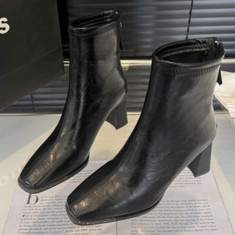Модные женские ботильоны на толстом каблуке 2025 Дизайнерская элегантная обувь Модные туфли-лодочки Классическая вечеринка Новые тренды Женские ботинки