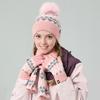 Women Winter Hat Scarf Gloves Set Pom Pom Warm Hat Long Knit Scarf Touchscreen Gloves Set Thick Warm 3 In 1 Set