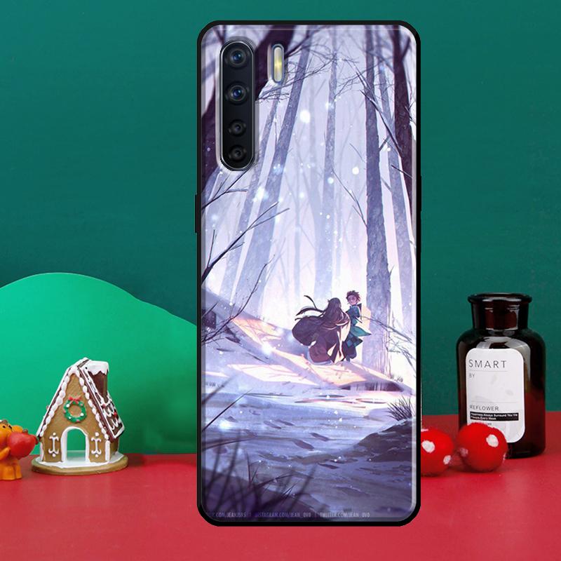 Чехол для телефона Kimetsu No Yaiba с аниме для OPPO Reno 5 Lite 2Z 2F A5 A9 A53 A31 2020 A52 A72 A91 A83 A15 A94 A74 A54