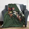 1pc 51.2x59.1 Inch Soft Faux Fur Throw Blanket - Contemporary Horse Racing Pattern, Vibrant Green with Multicolor Jockeys, All-S