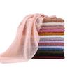 Solid Pearl Chiffon Hijab Scarf Woman Muslim Hijab Shawls Ladyies Ethnic Islamic Turban