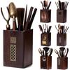 Kungfu Tea Set Accessories, Tea Ceremony, Six Gentlemen Whole Set, Black Sandalwood, Solid Wood Tea Clip, Bamboo Tweezers