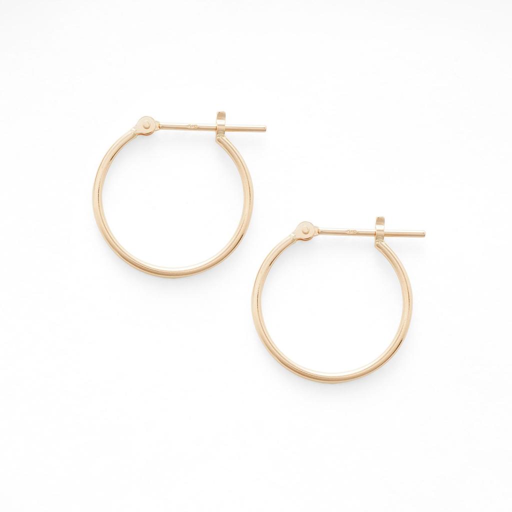 ESTELLE [Official] Women's Hoop Earrings, 18K Pink Gold (M) 0202-1470-0015-0000