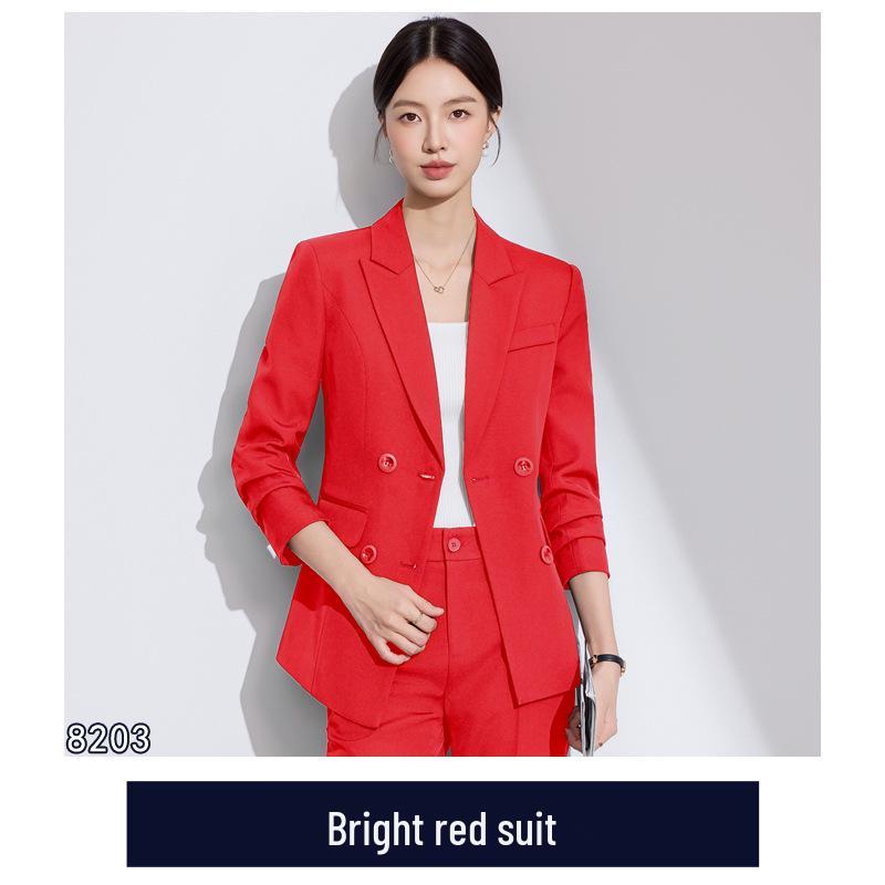 Женский высококлассный белый костюмный набор для осени/зимы - Элегантная деловая формальная одежда