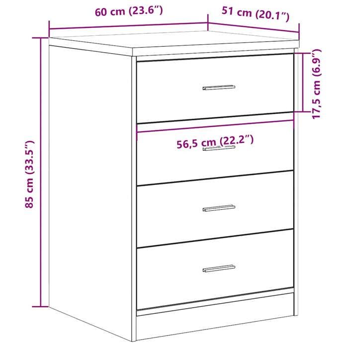 VidaXL Garage Storage Cabinet Sonoma Grey 60x51x85 Cm Pine Wood, Cabinet, Tool Cabinet, Low Cabinet, Cabinet of 860603