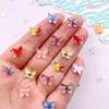 50PCS Resin Glitter Mini Colorful Ice Crystal Printed Butterfly Nail Art Flat Back Rhinestones Scrapbooks DIY Crafts Accessories
