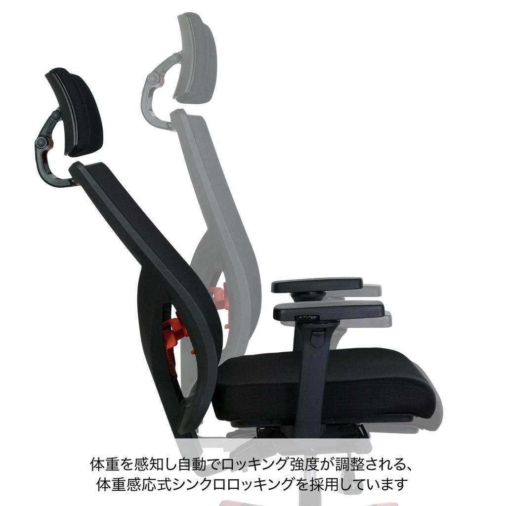 Itoki Endust Black Armrest 3D Headrest Comfortable Sitting Soft Seat Breathable Mesh Backrest Lumbar Support Weight Sensitive Synchronized Locking