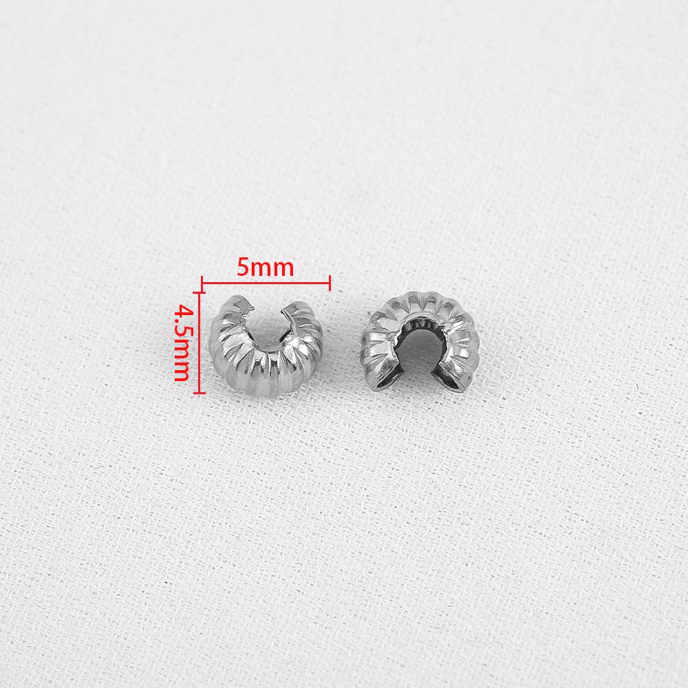 10pcs 20pcs 5mm Gold Plated Open Crimp Covering Beads Pumpkin Stainless Steel End Beads Stopper DIY Jewelry Making Accessories