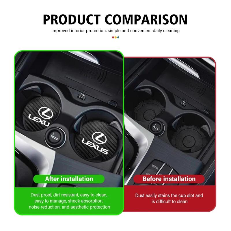 2 шт. Кожаная подставка под стакан, противошумная подкладка для чашки, для Lexus LS LC RZ IS350 ES300 GS350 CT200h GX460 LX570 RX500h NX300 UX260