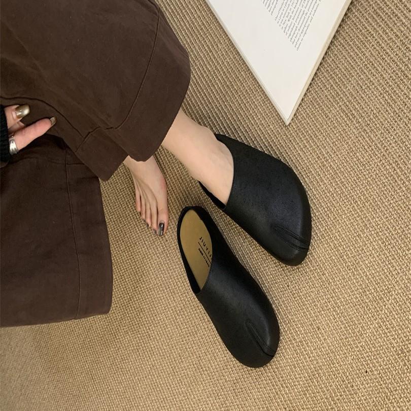 Retro Mori Gentle Pig's Trotters Boken Shoes Women's Outer Wear 2025 Spring and Summer Thick-soled Ugly Cute One-pedal Bag Head Half Slippers