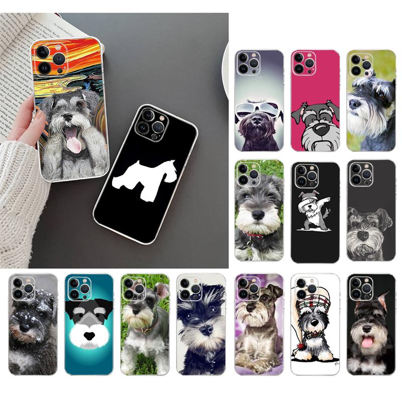 Phone Case For iphone 17 Pro Max Air 16 15 14 13 Pro Max 15 16 Pro 15Plus Schnauzer Puppy dog Art