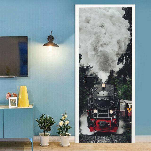 Самоклеящиеся наклейки на дверь в британском стиле, обои, 3D рельефная штукатурка, резная гостиная, спальня, дверь, настенная наклейка, наклейки на стены