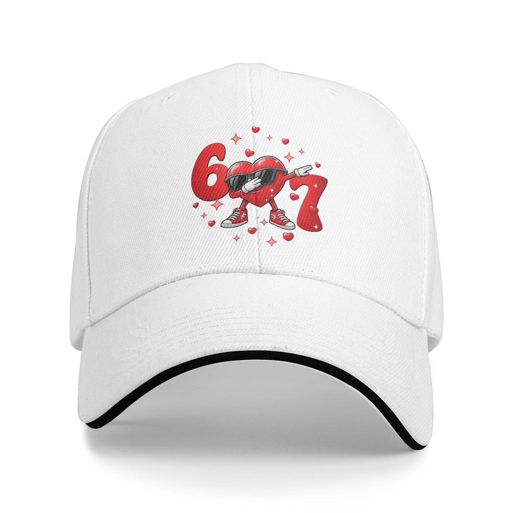 WoUnisex Unisex Valentines Day 67 Hearts Six Seven Meme Outdoor Hat Summer Sun Cap Casual Baseball Cap Fashion Golf Hats