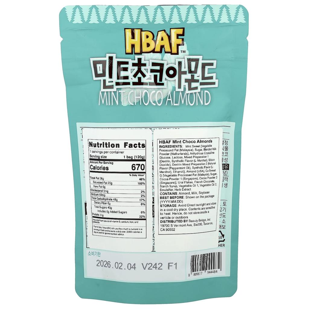 HBAF Mint Chocolate Almond, 120g