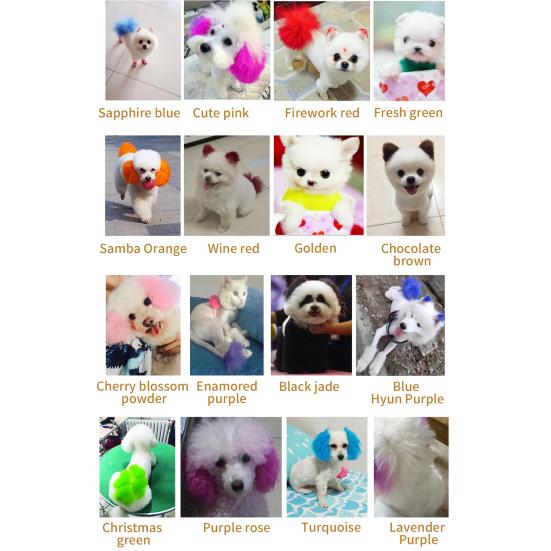 80г Полуперманентный крем-краска для питомцев Высокопигментированный Цветной Яркий цвет волос для собак