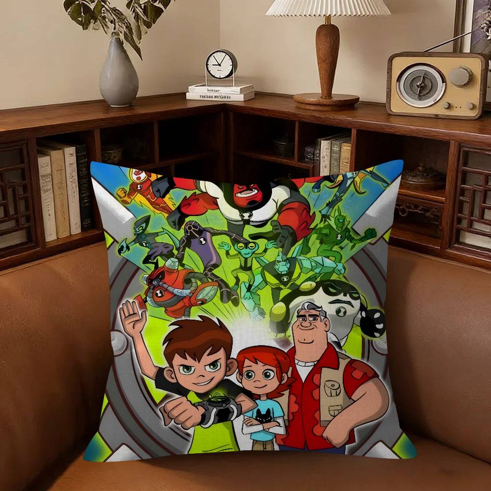 American C-Cartoon B-Ben 10 Cute Cushion Cover Inches Farmhouse Decor Home Throw Pillow Covers For Couch Decorations