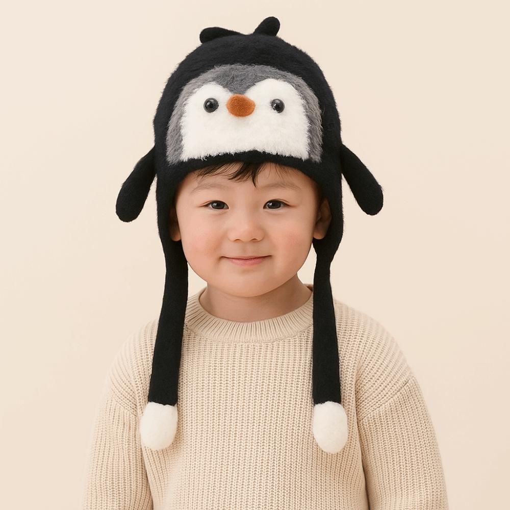 Windproof Cartoon Penguin Balaclava Hat Breathable Ear Protection Cap  Outdoor Activities