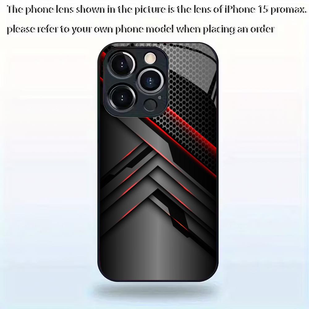 Модный чехол из закаленного стекла с геометрическим узором, подходит для iPhone 17 16 15 14 13 12 11 Pro/Max/Plus, противоударная задняя крышка