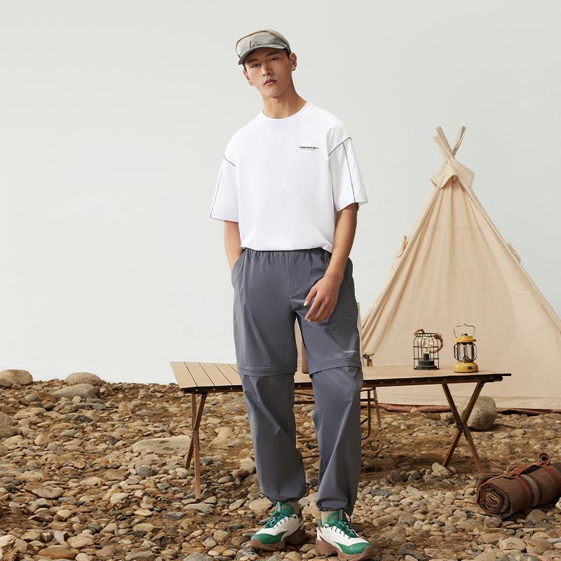 Футболка с коротким рукавом и круглым вырезом Li Ning CF Print Letter, мужские топы, белая ATSU609-2